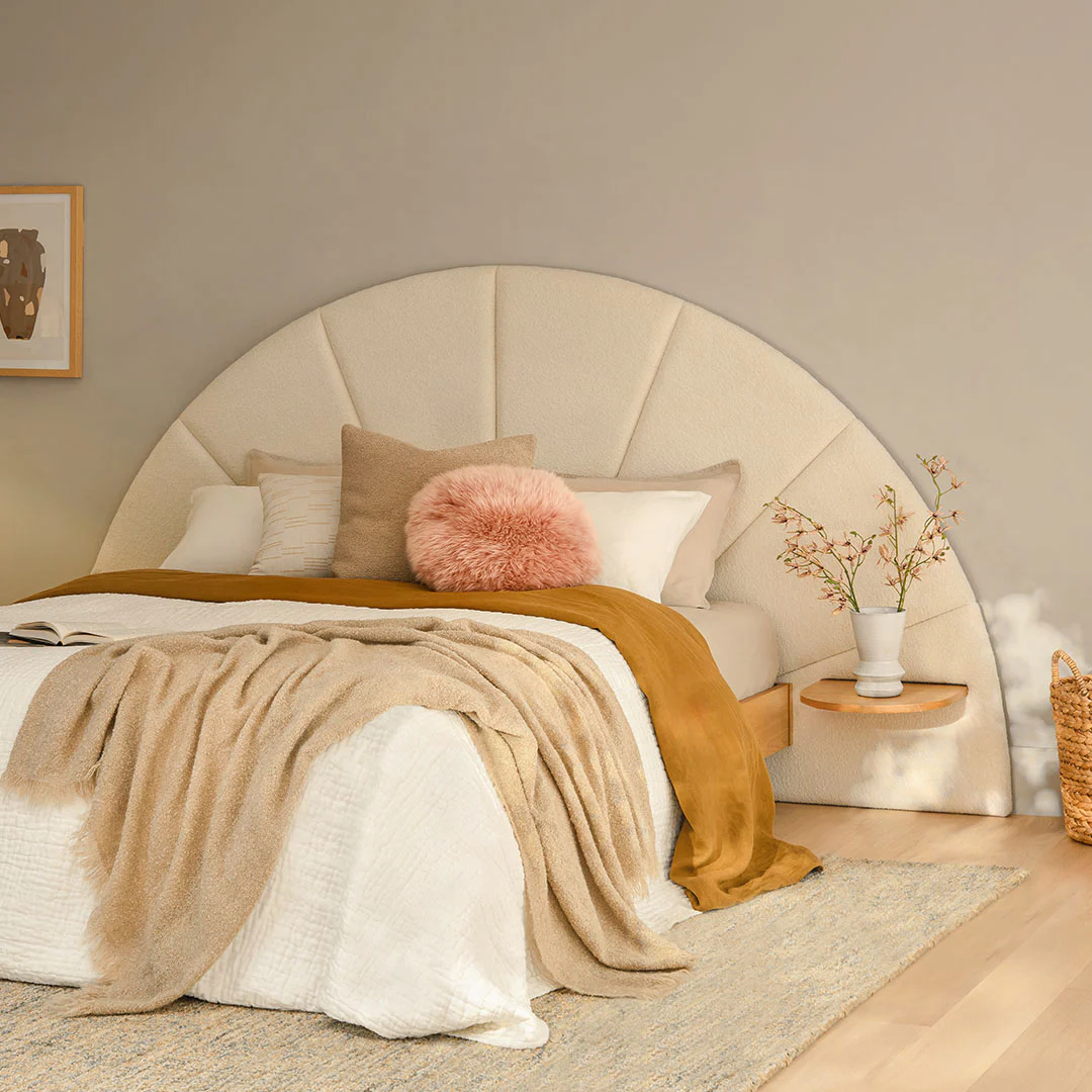 Almelo Queen Headboard - Ivory Wool Bouclé