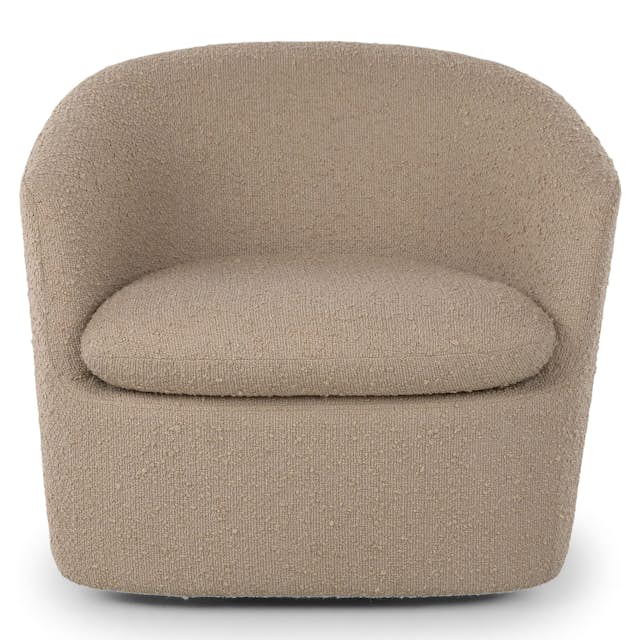 Lunaria Sandstone Bouclé Fabric Swivel Lounge Chair Turoy Article