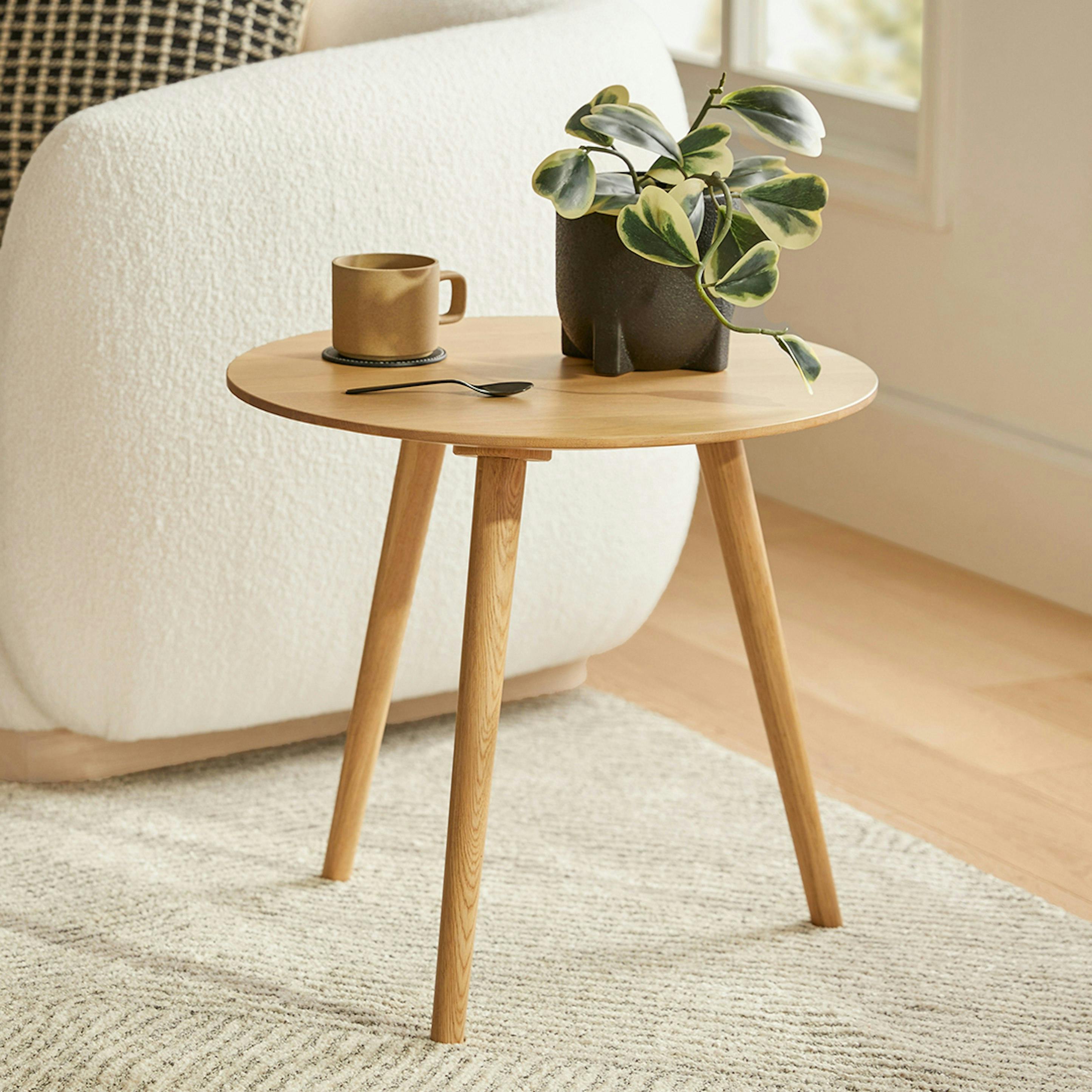 Amoeba White Oak Tall Side Table | Article