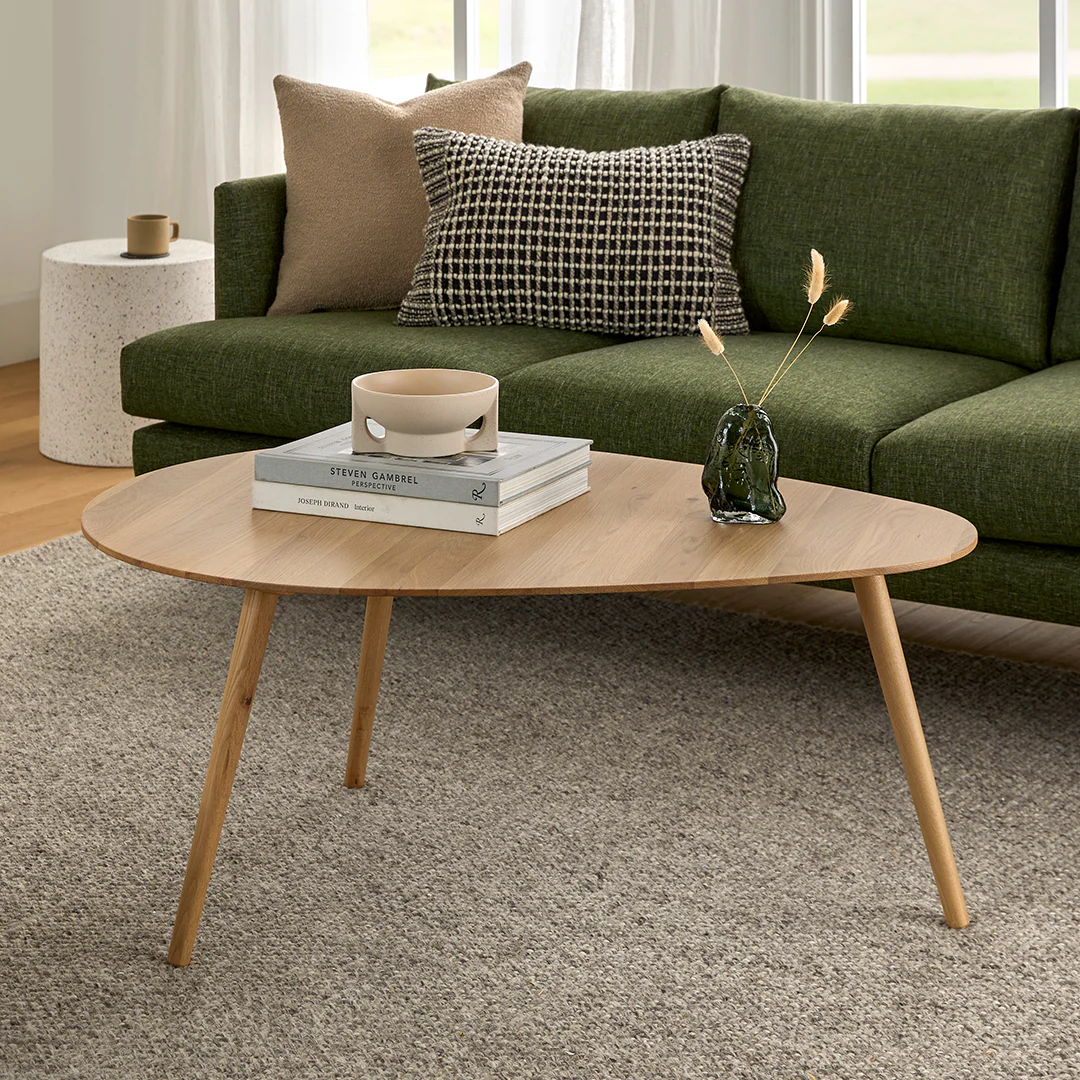 Amoeba 42.5" White Oak Coffee Table - Modern Design