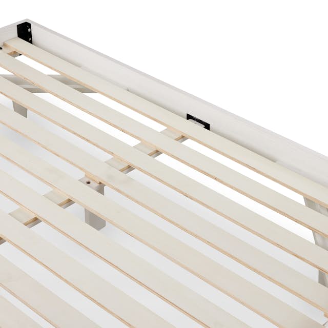 White Ash KingSized Platform Bed Frame Basi Collection Article