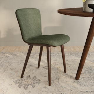 Sede Dining Chair - Walnut and Olio Green