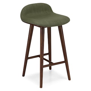 Sede Counter Stool - Walnut and Olio Green