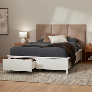 Pactera White Queen Storage Bed