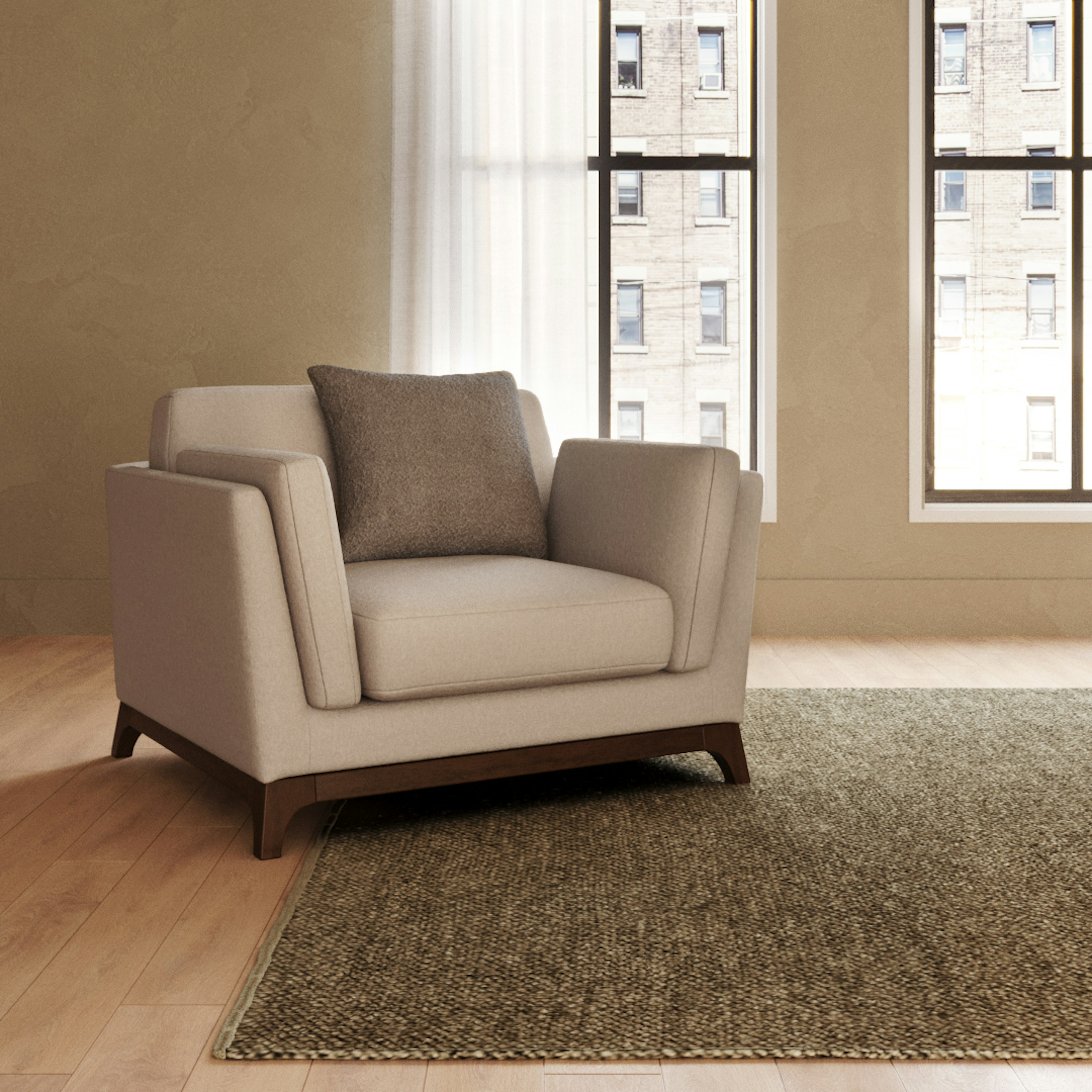 Ceni 39" Lounge Chair - Chalk Gray by Article