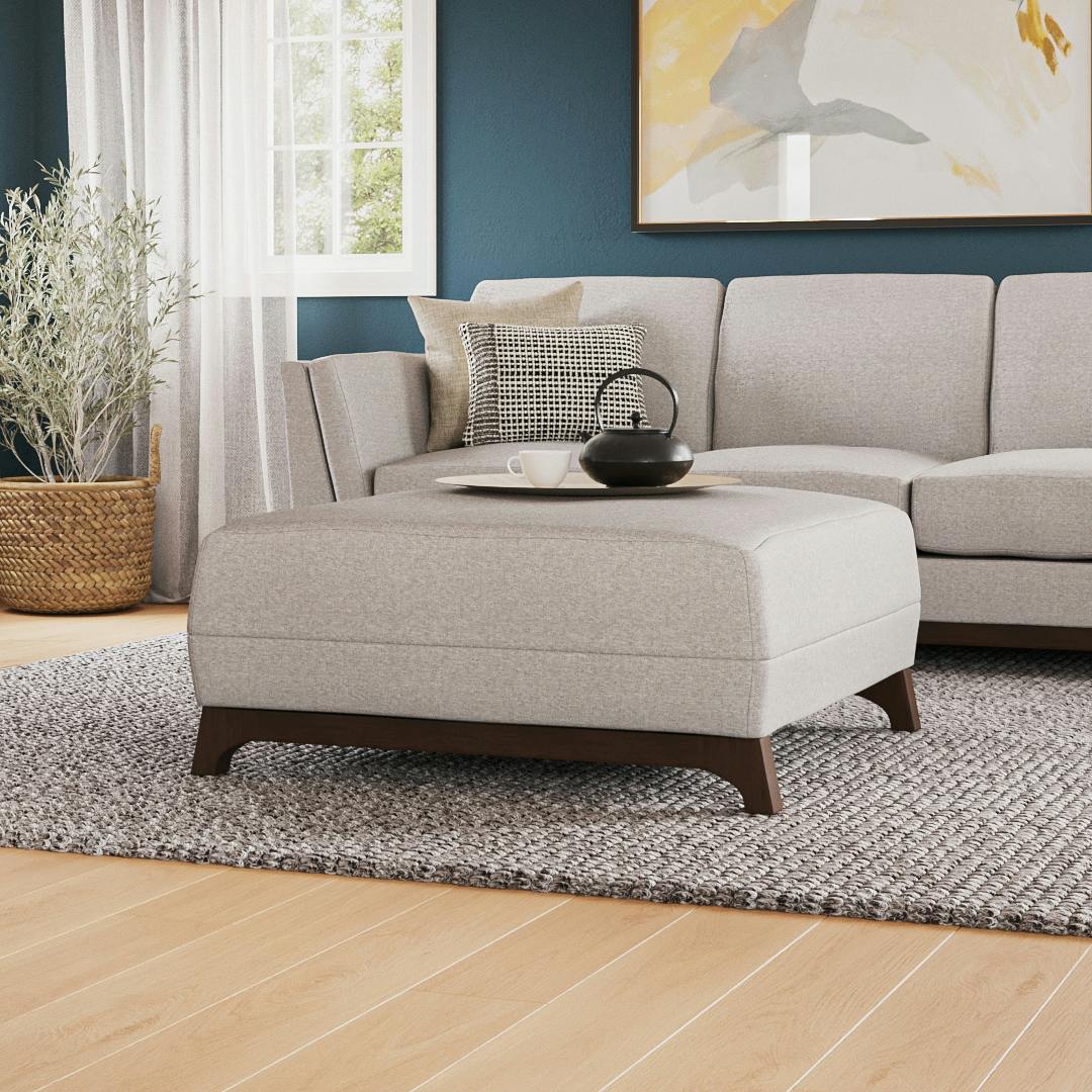 Ceni 35" Ottoman - Chalk Gray by Article
