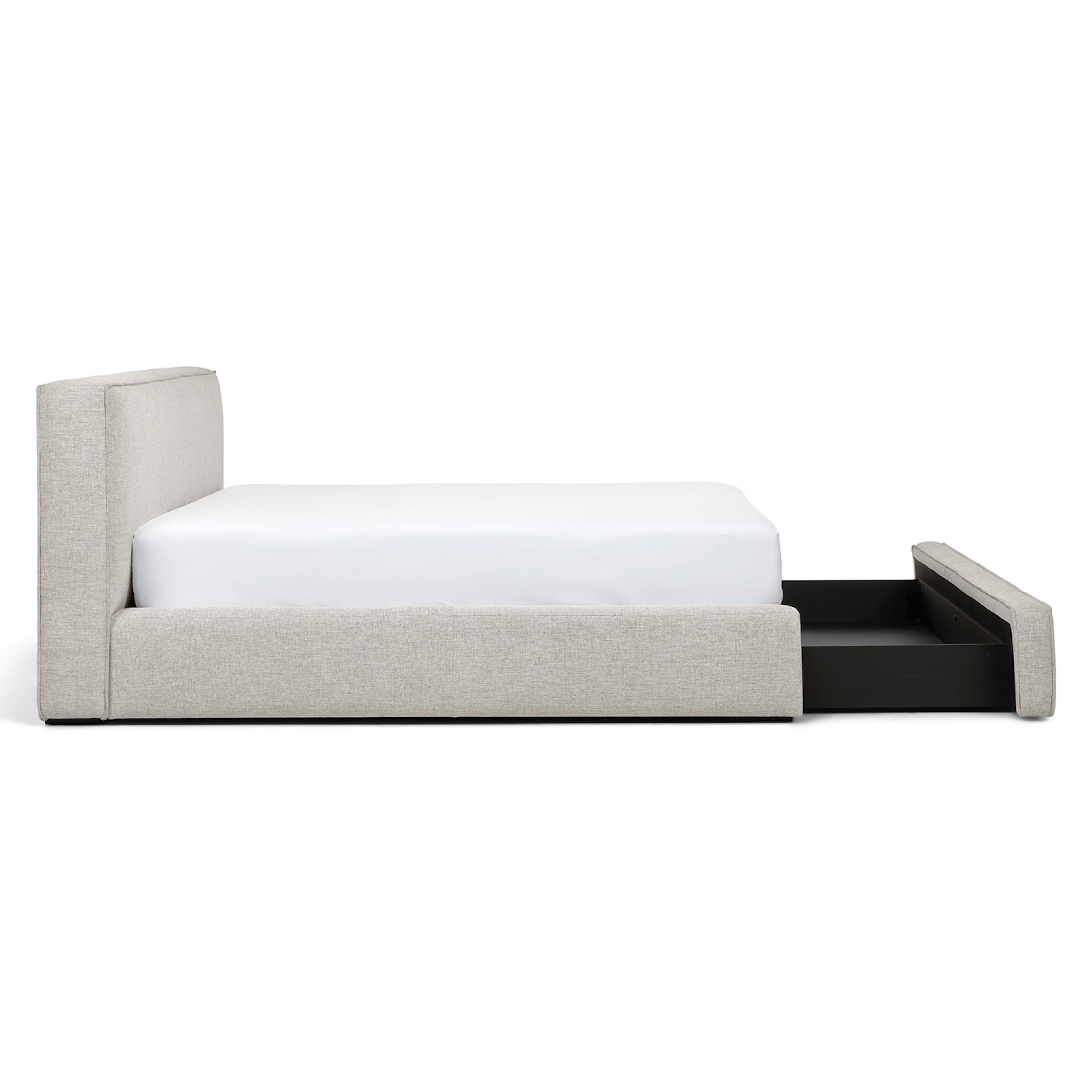 Cigar King Upholstered Storage Bed - Birch Ivory