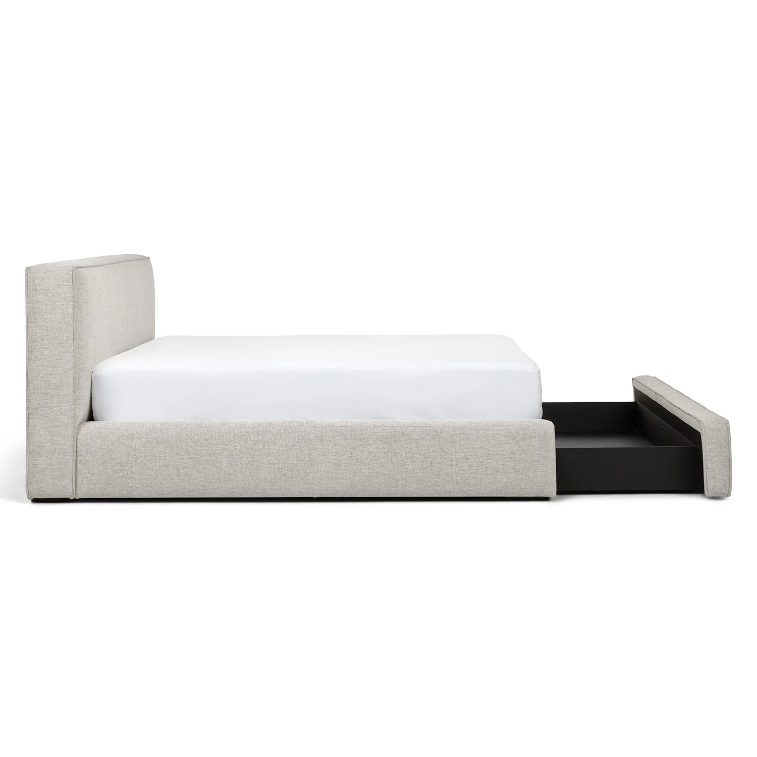 Cigar King Upholstered Storage Bed - Birch Ivory