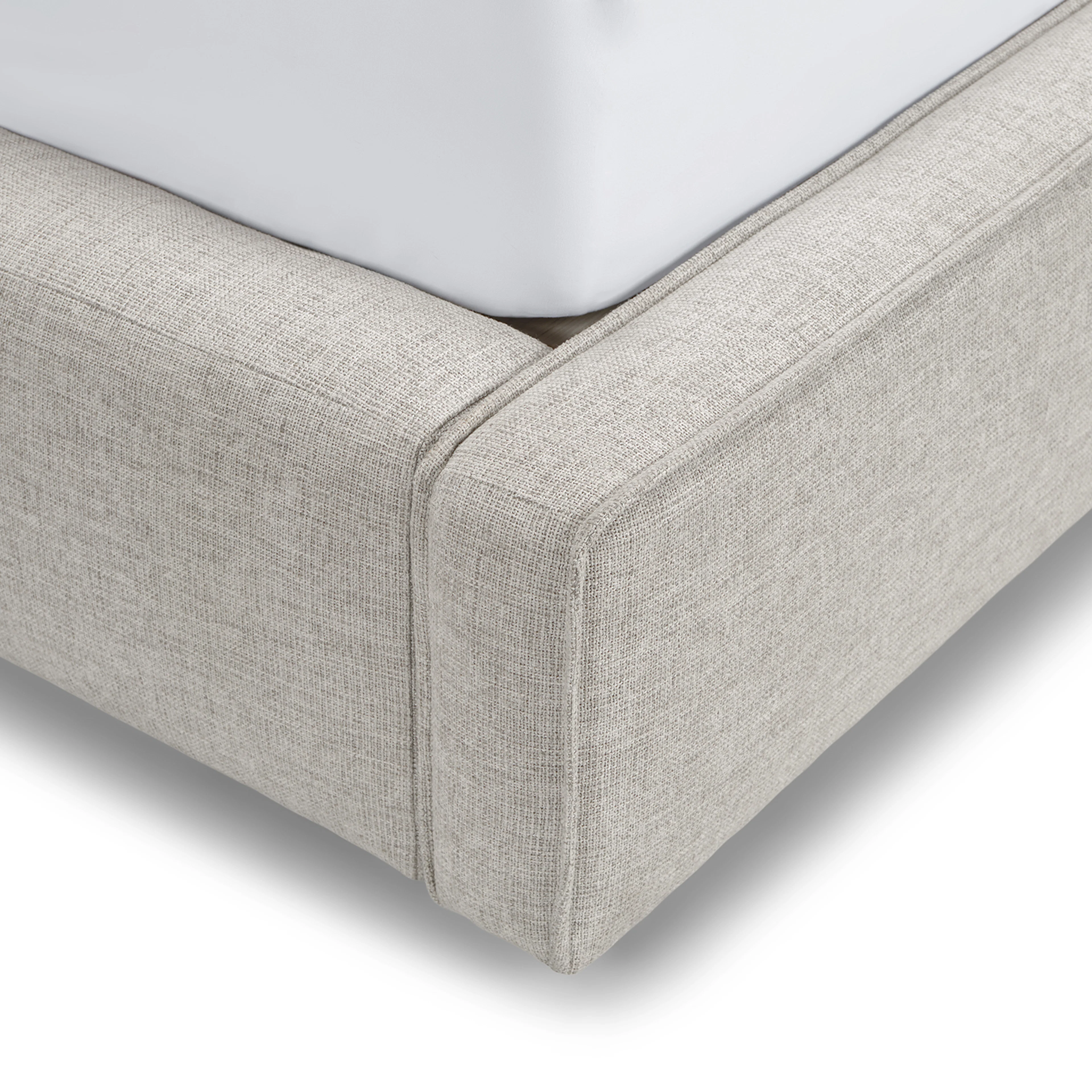 Cigar King Upholstered Storage Bed - Birch Ivory