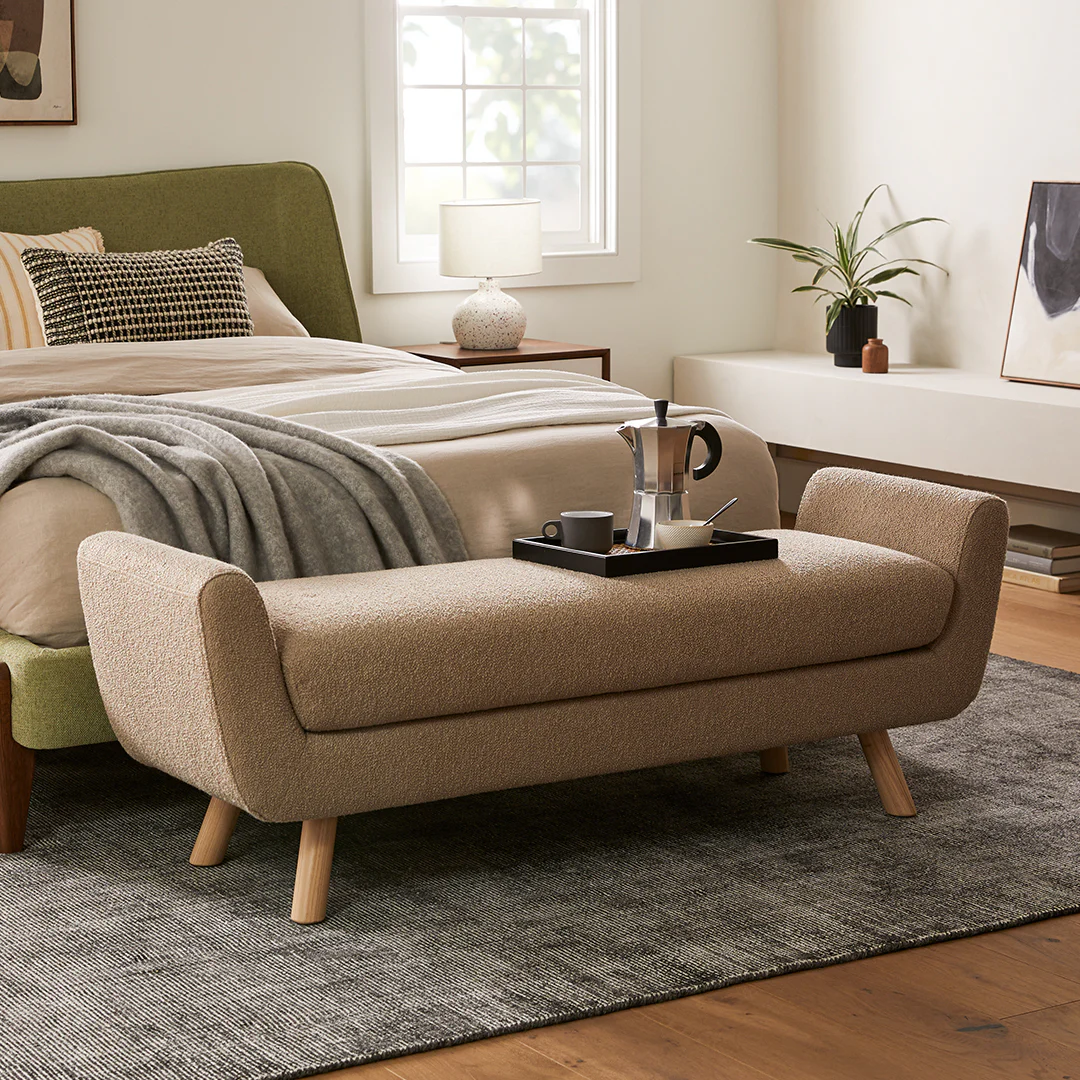 Gabriola 60" Bench - Sandstone Wool Bouclé
