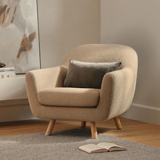 Gabriola 34" Lounge Chair - Sandstone Wool Bouclé