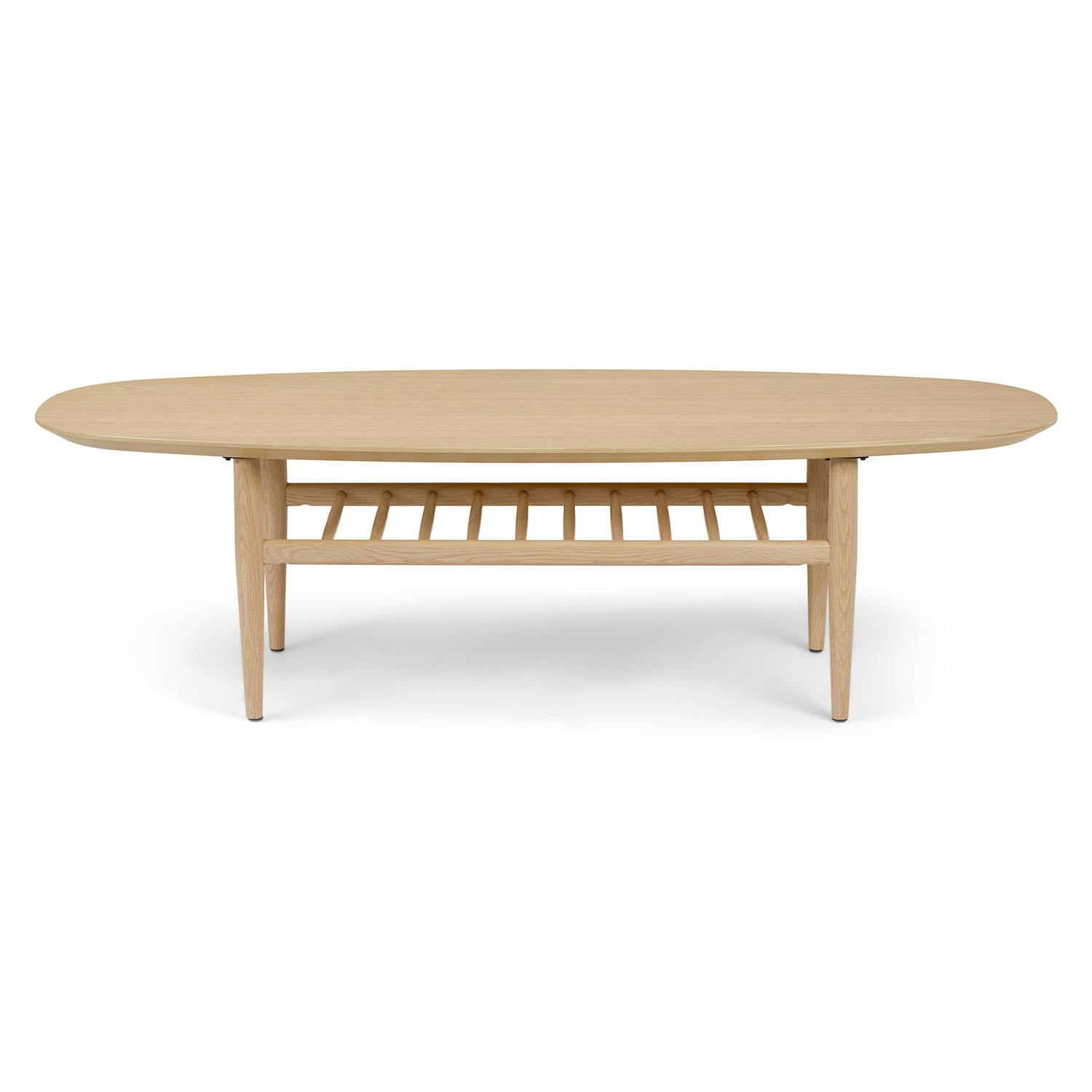 White Oak Wood Oval Coffee Table | Lenia | Article