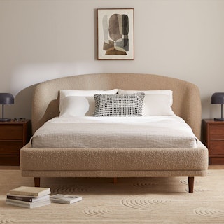 Kayra Lunaria Sandstone Bouclé Queen Bed