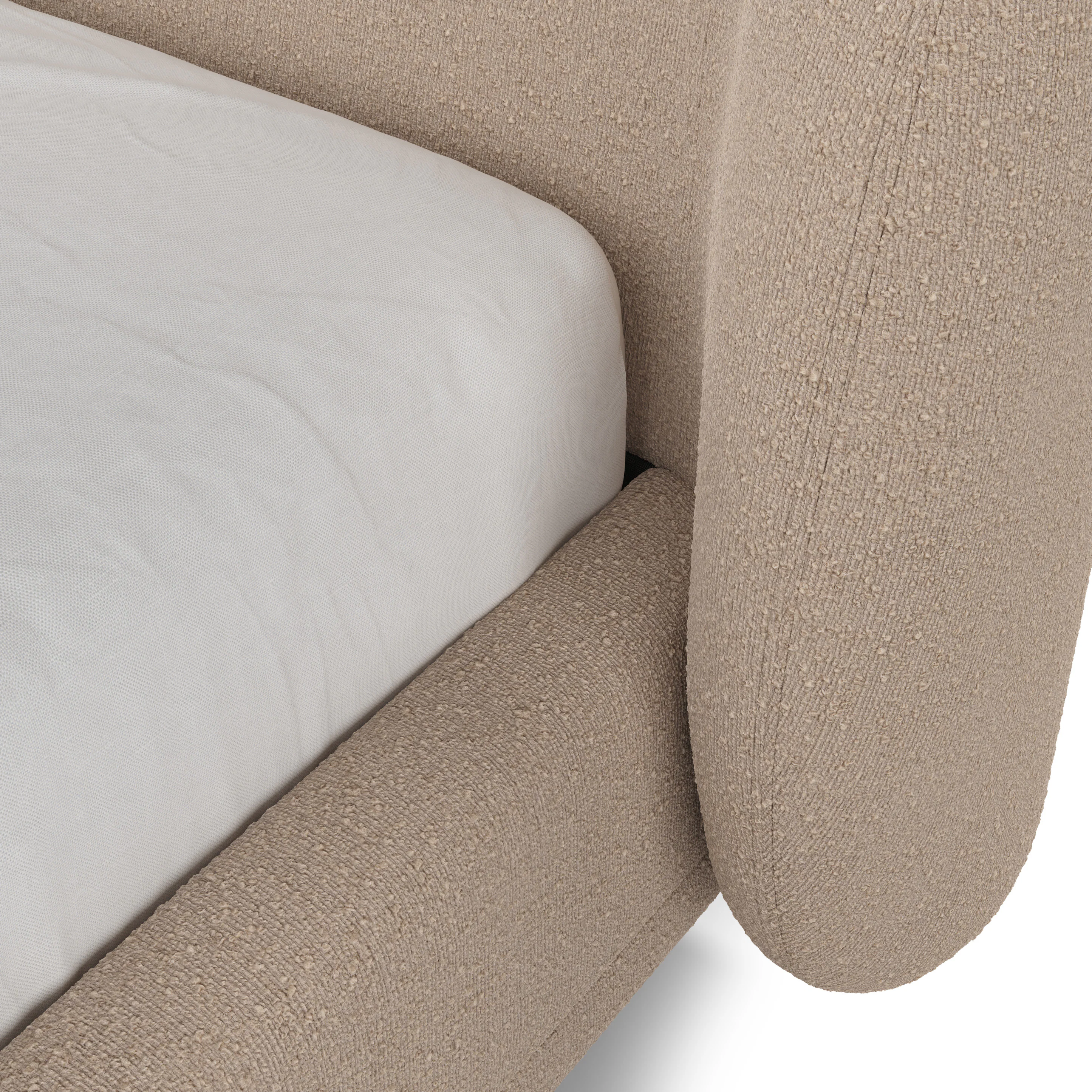 Kayra Queen Upholstered Bed - Lunaria Sandstone Bouclé