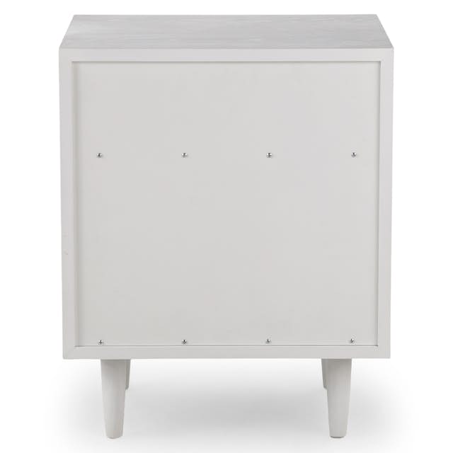 White Ash Wood Nightstand w/ 2 Drawers Lenia Article