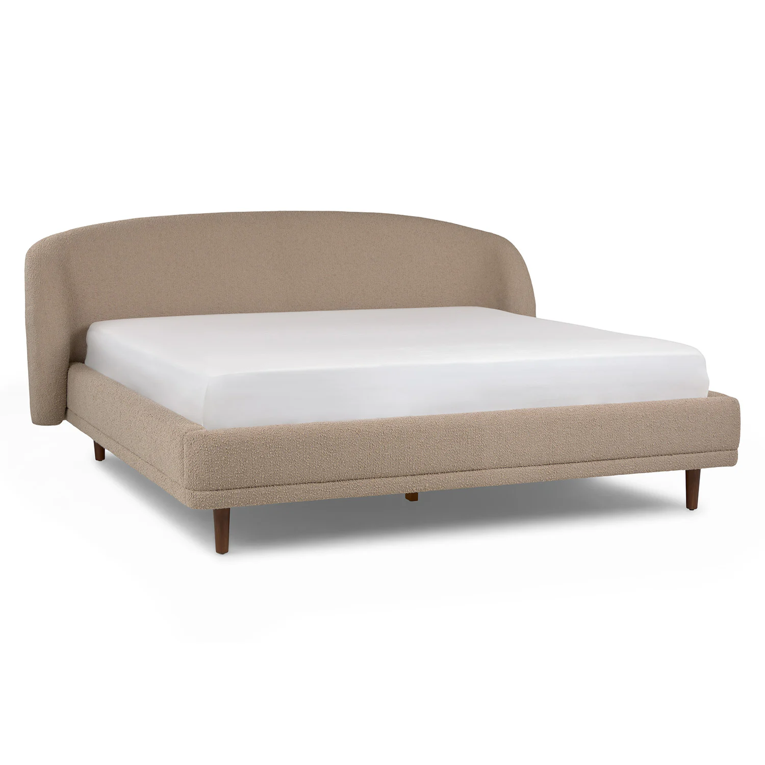 Kayra King Bed in Lunaria Sandstone Bouclé