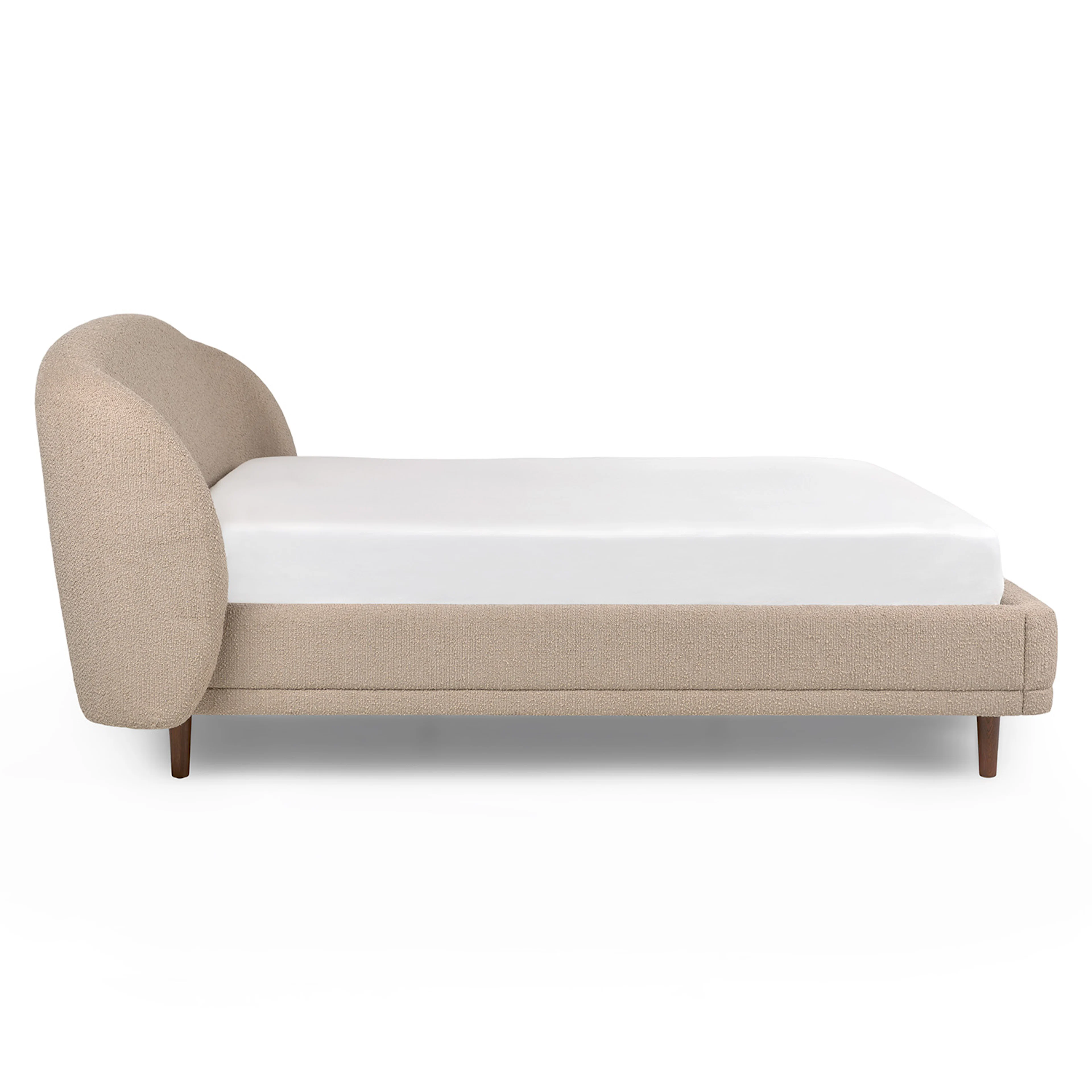 Kayra King Bed in Lunaria Sandstone Bouclé