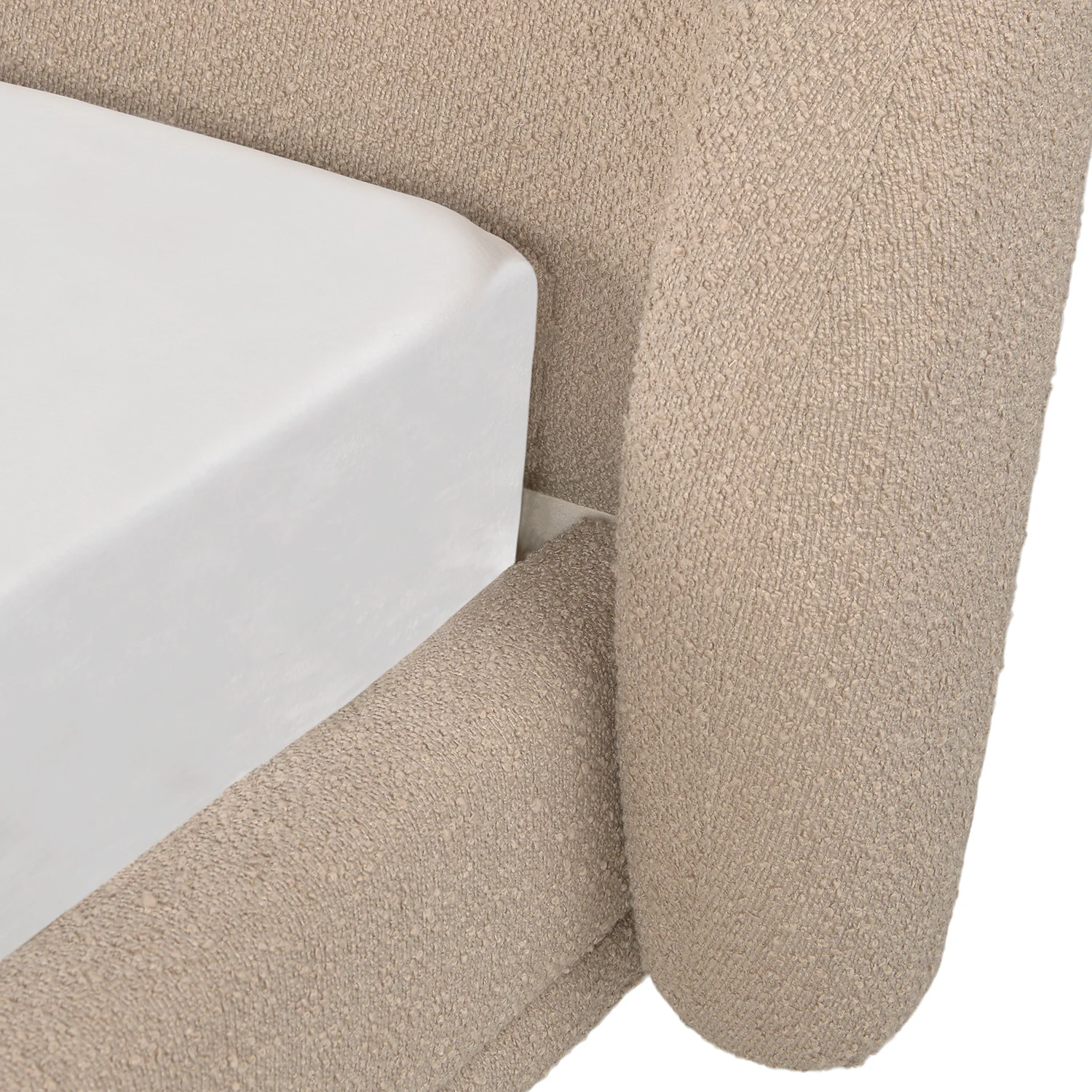 Kayra King Bed in Lunaria Sandstone Bouclé