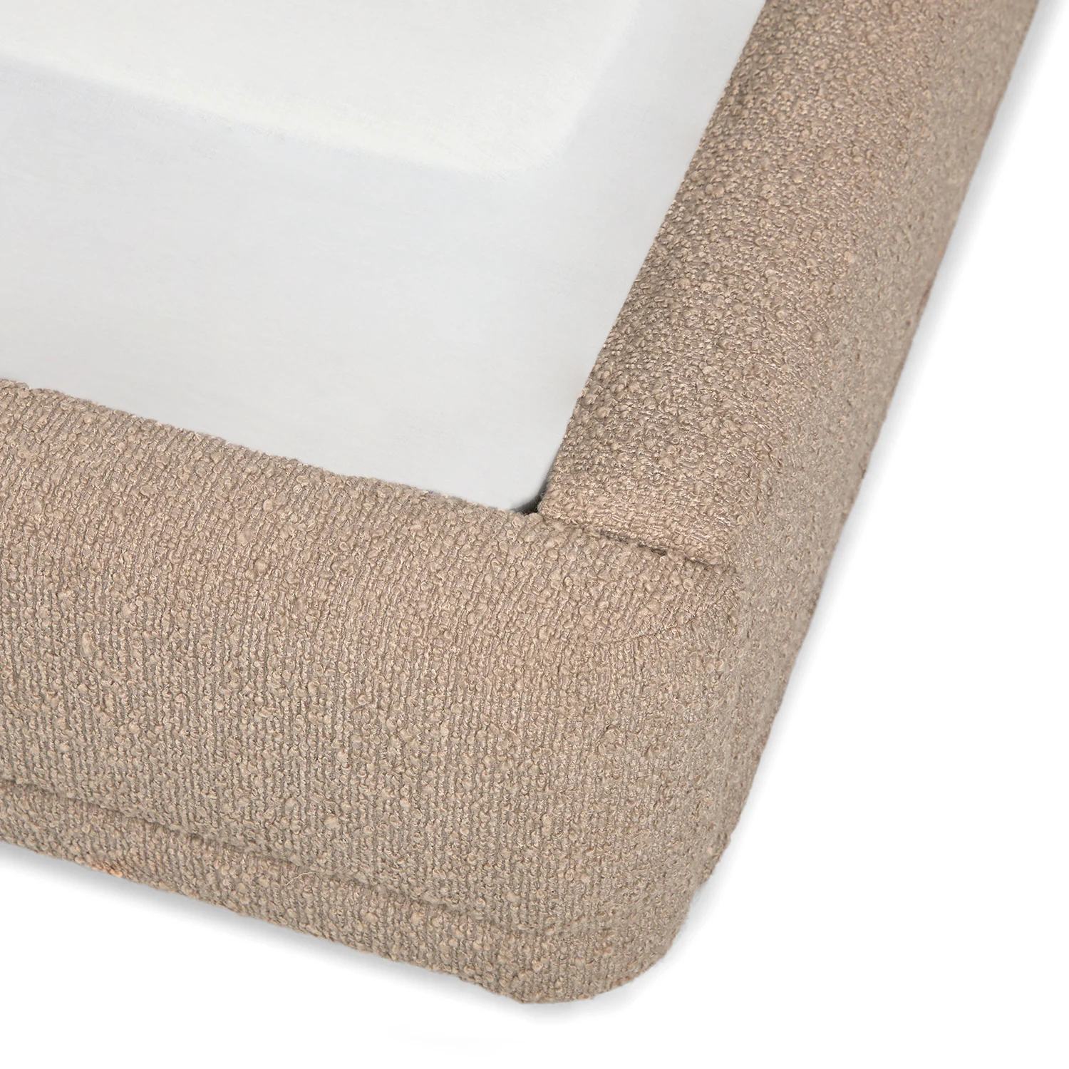 Kayra King Bed in Lunaria Sandstone Bouclé