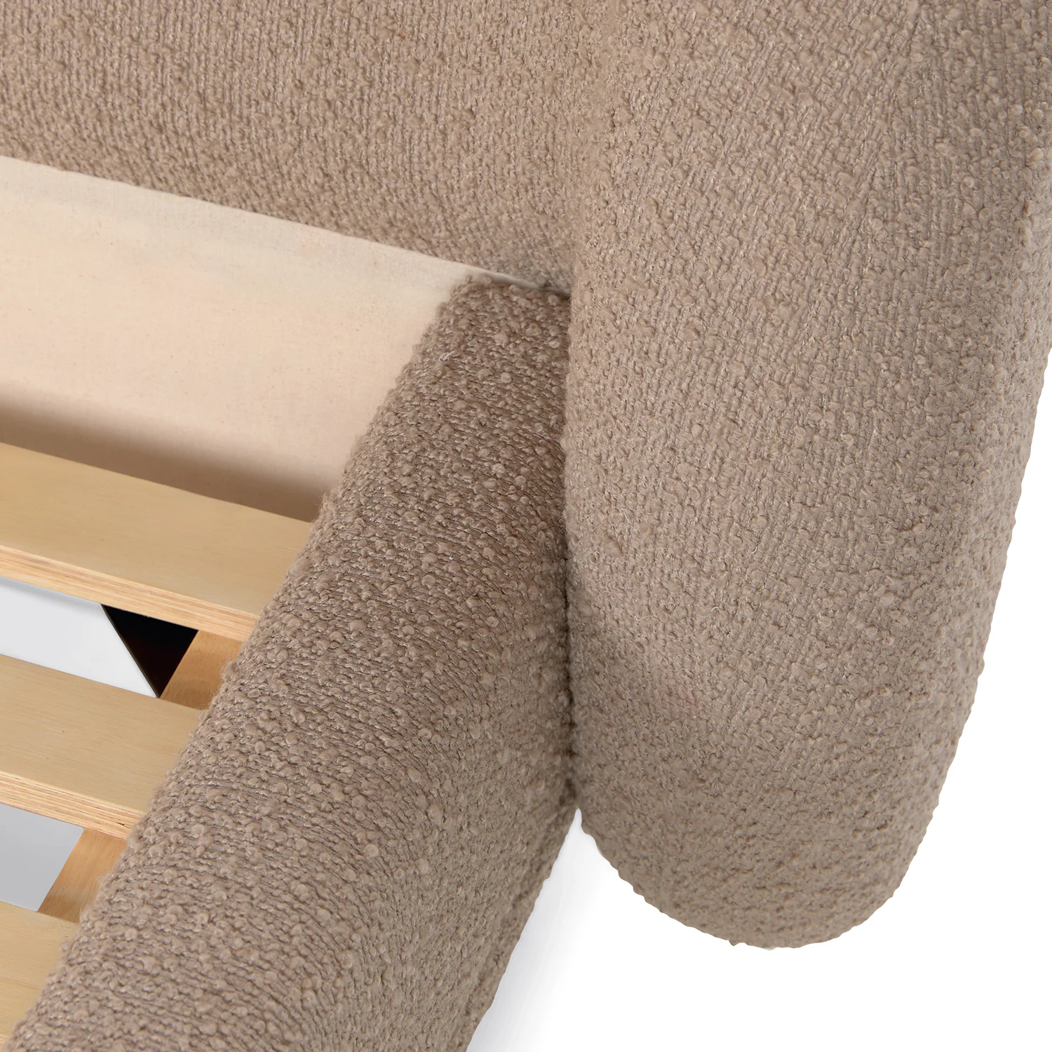 Kayra King Bed in Lunaria Sandstone Bouclé