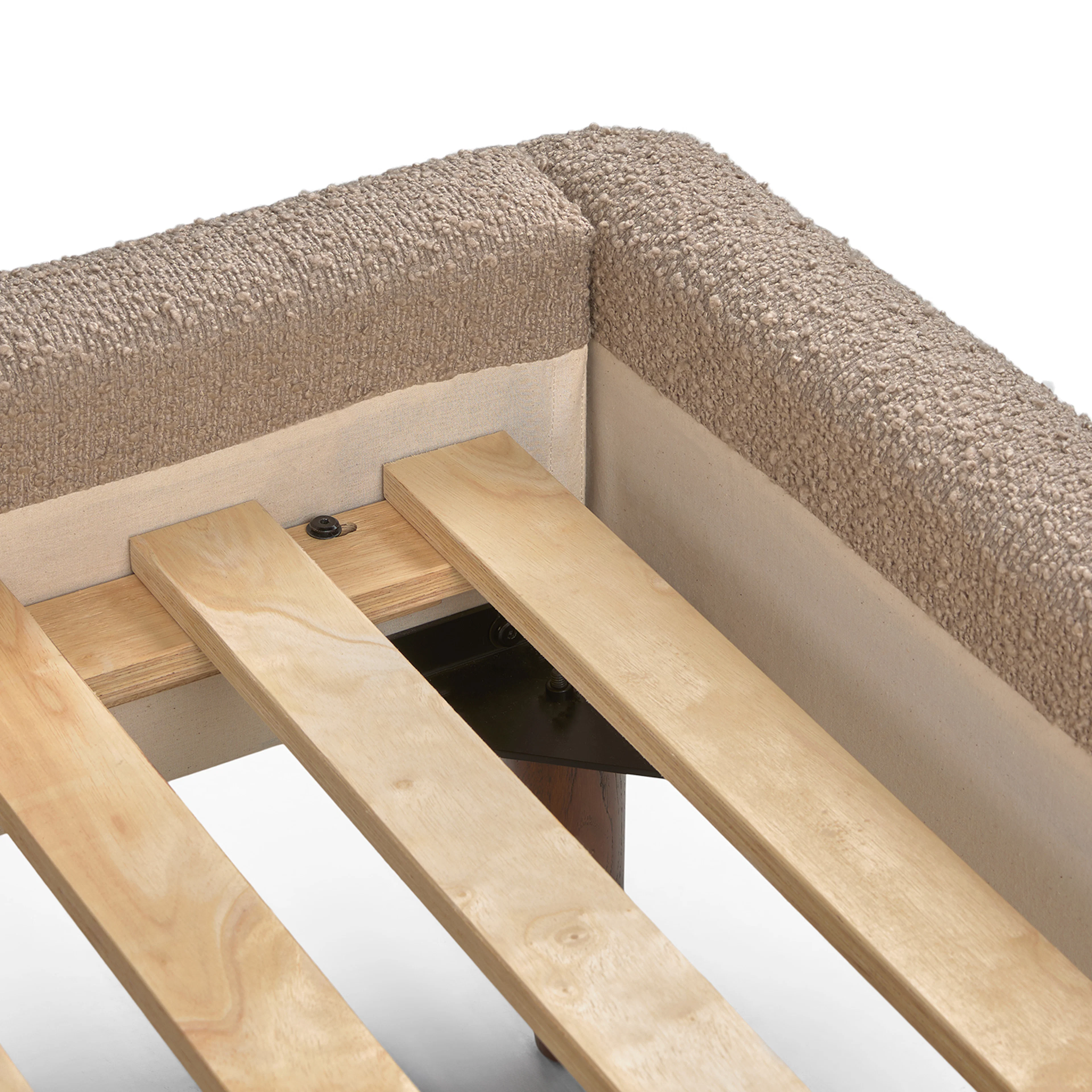 Kayra King Bed in Lunaria Sandstone Bouclé