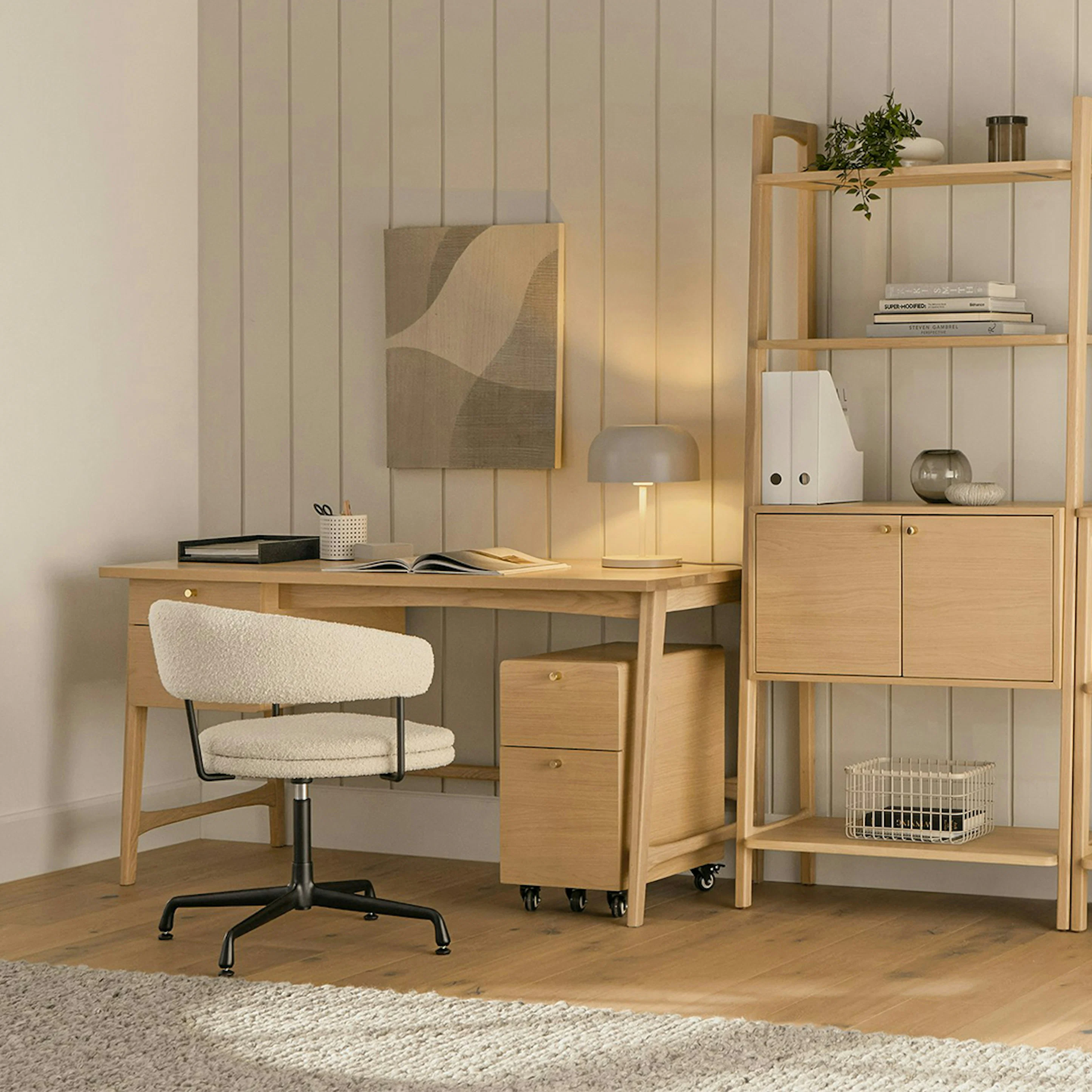 Krossa 12" File Cabinet - White Oak