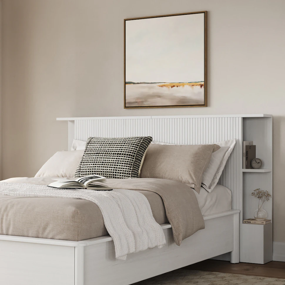 Kouva Queen Storage Headboard - White