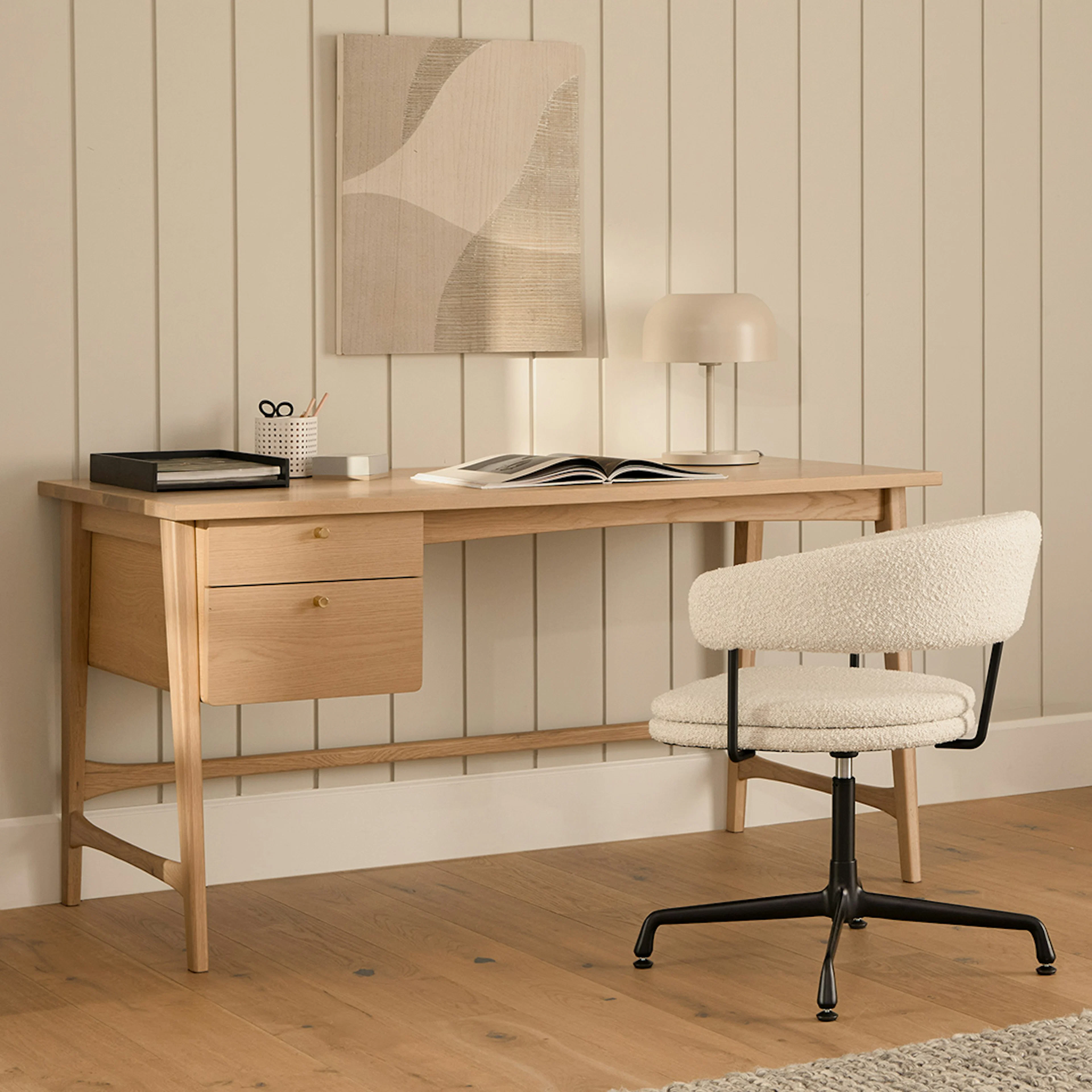 Krossa 58.5" White Oak Desk - Stylish & Functional