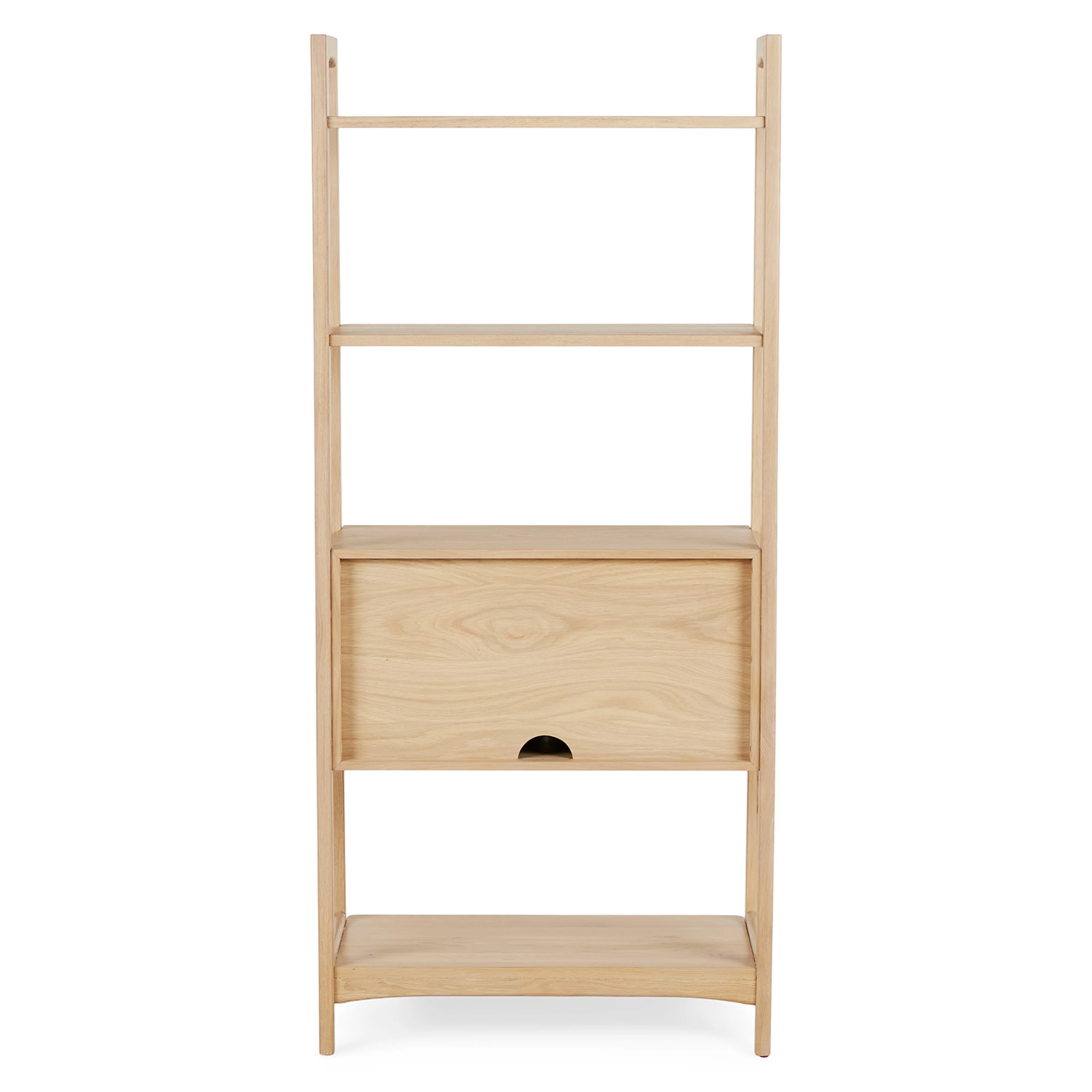 Krossa 31.5" Shelving Unit with Storage - White Oak