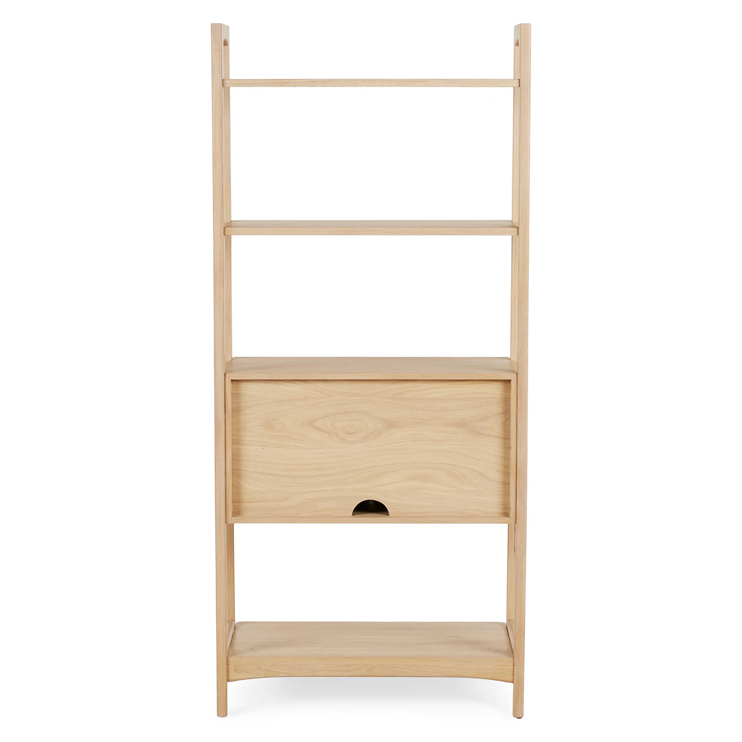 Krossa 31.5" Shelving Unit with Storage - White Oak