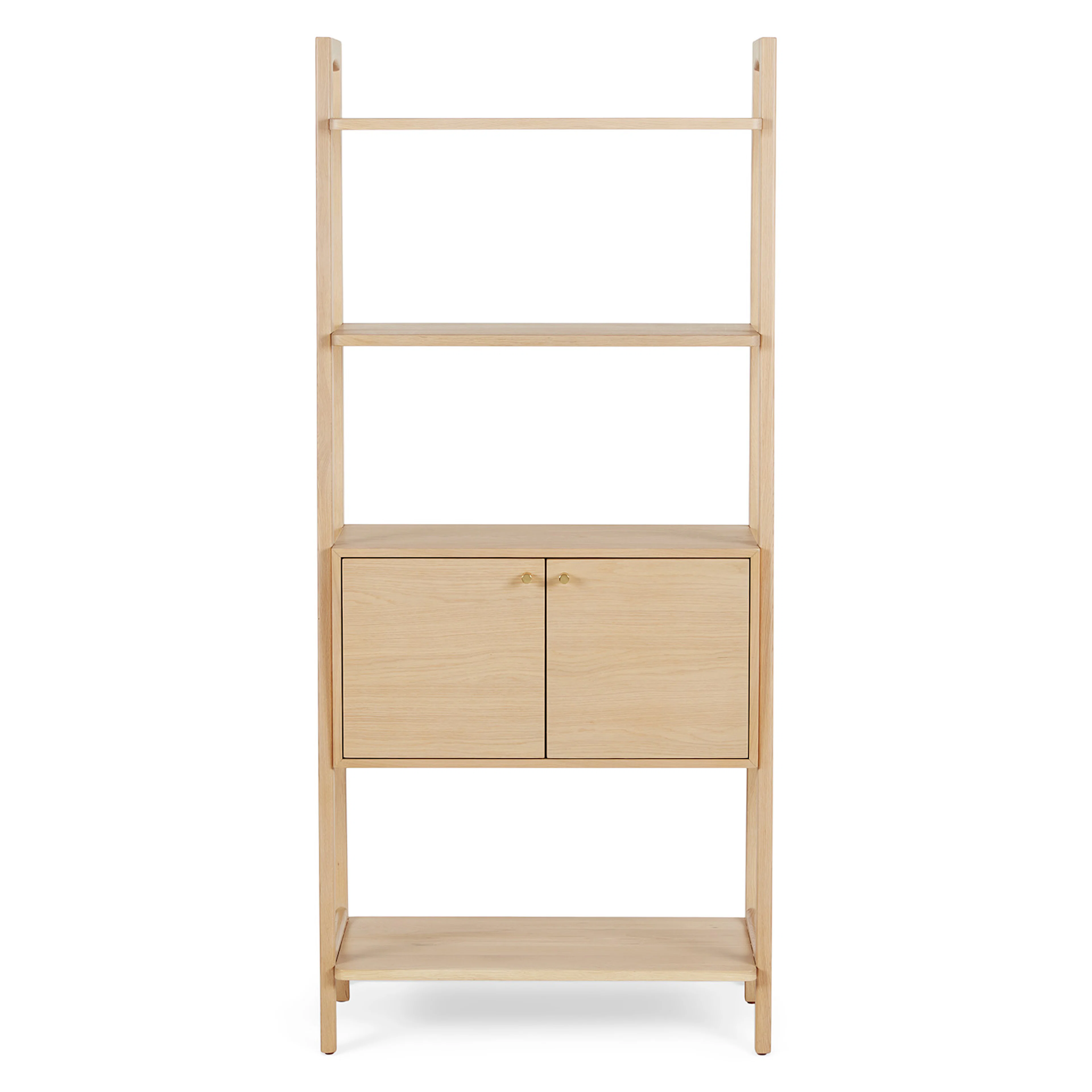 Krossa 31.5" Shelving Unit with Storage - White Oak