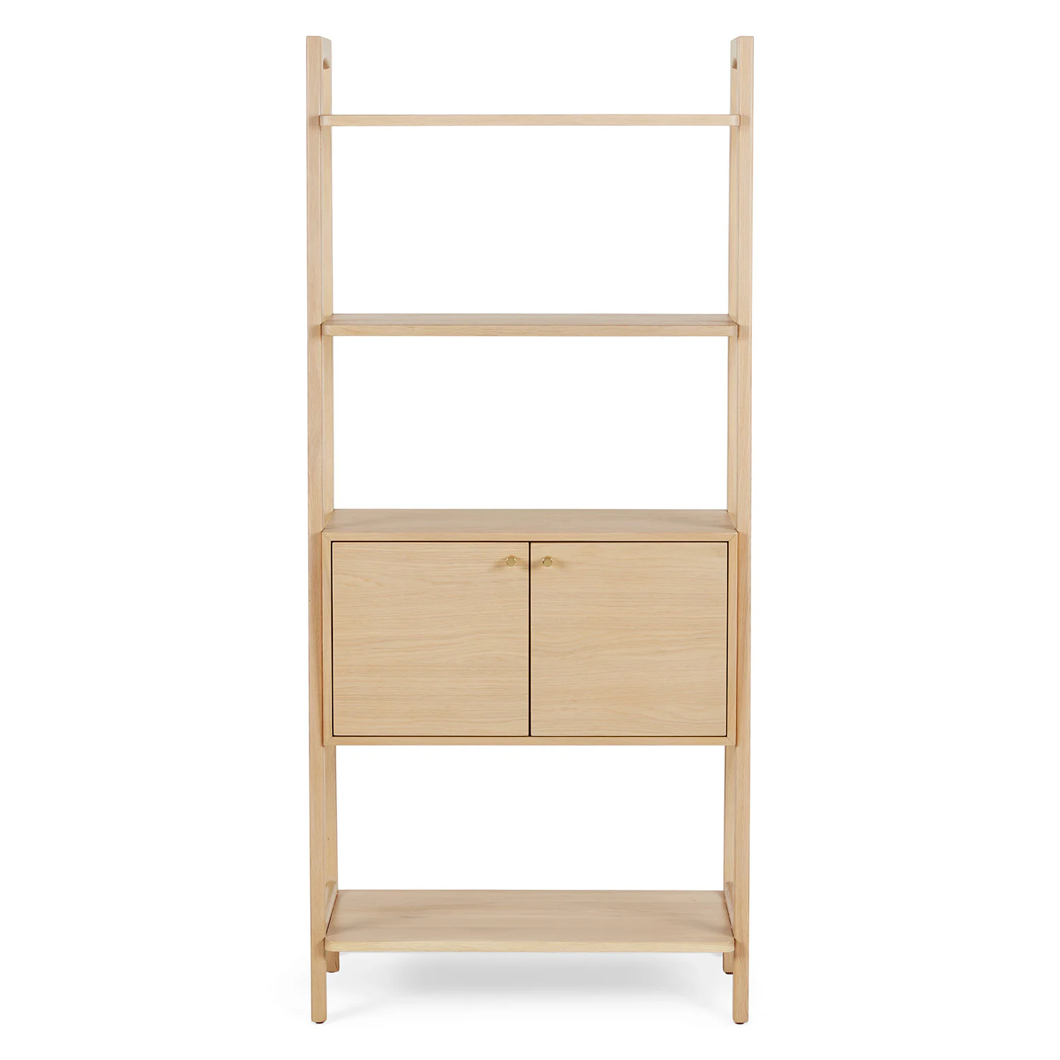 Krossa 31.5" Shelving Unit with Storage - White Oak
