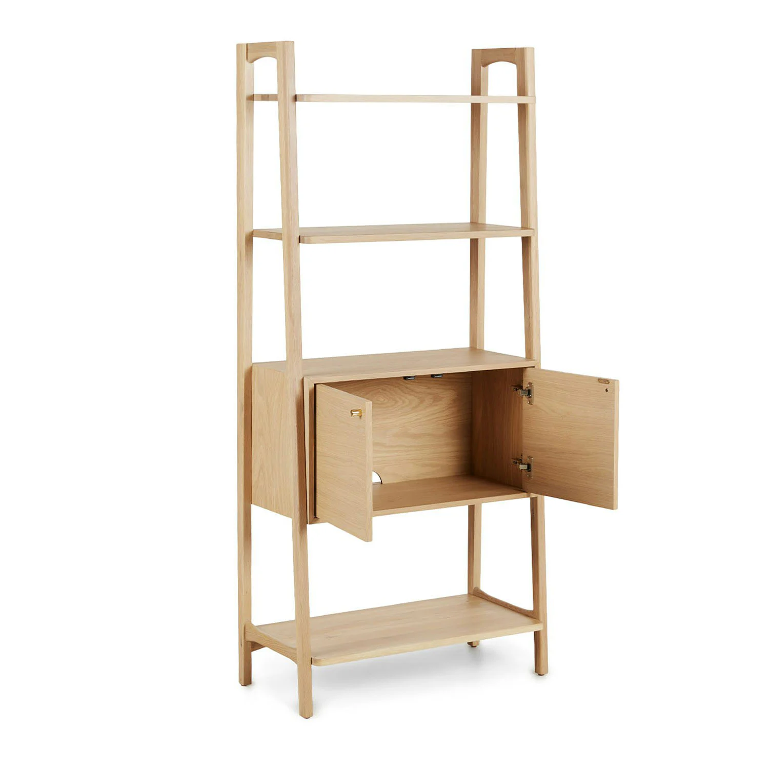 Krossa 31.5" Shelving Unit with Storage - White Oak