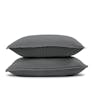 Leni Standard Cotton Gauze Sham Set - Charcoal