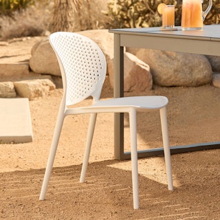 Dot White Stackable Dining Chair