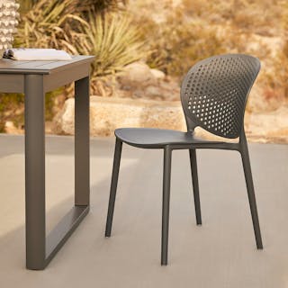 Dot Outdoor Stackable Dining Chair - Graphite