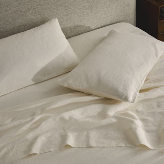 Alto Queen Linen Sheet Set - Ivory White