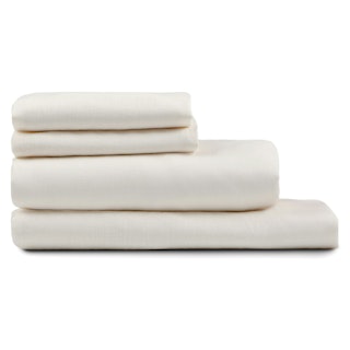 Alto Queen Linen Sheet Set - Ivory White