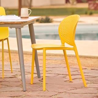 Dot Outdoor Stackable Dining Chair - Sun Yellow
