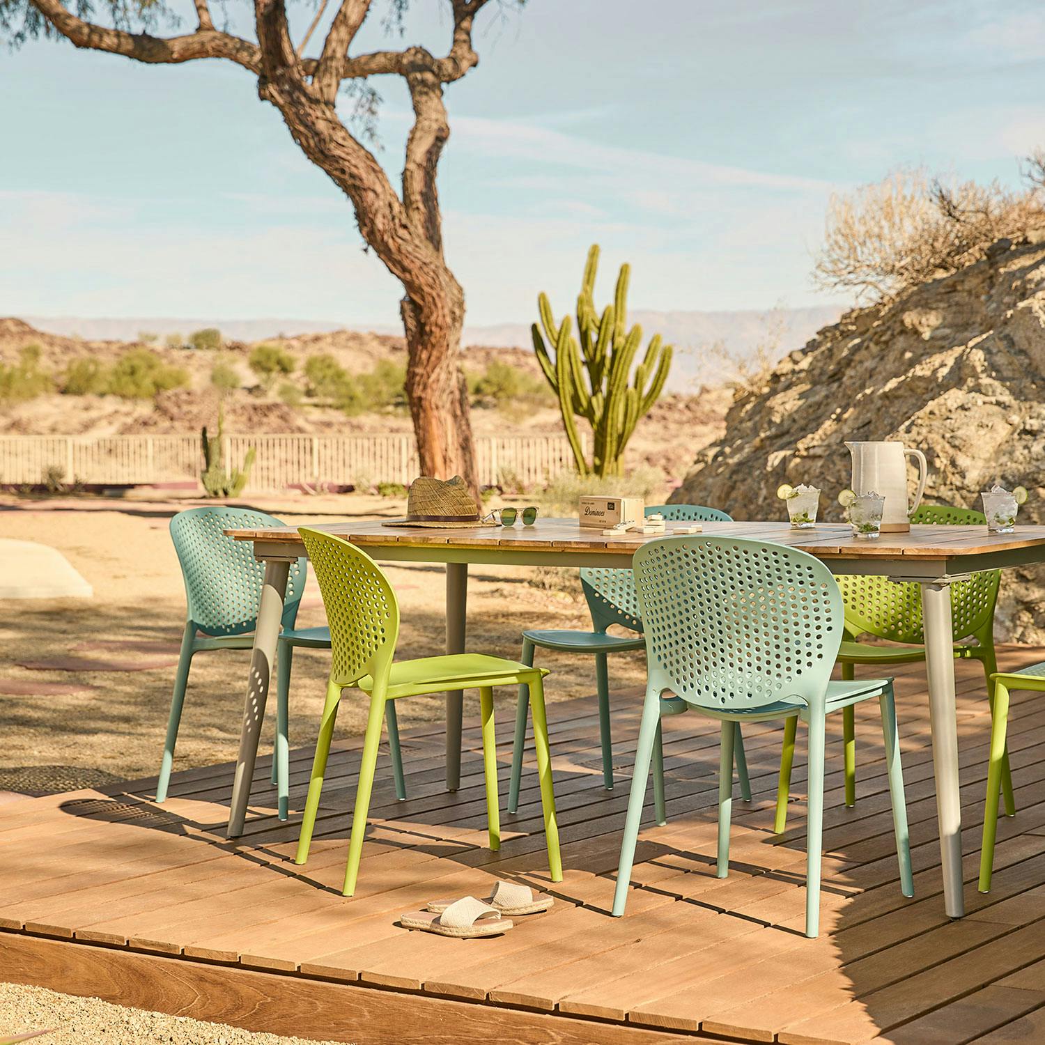Dot Citrus Green Stackable Outdoor Dining Chair | Article