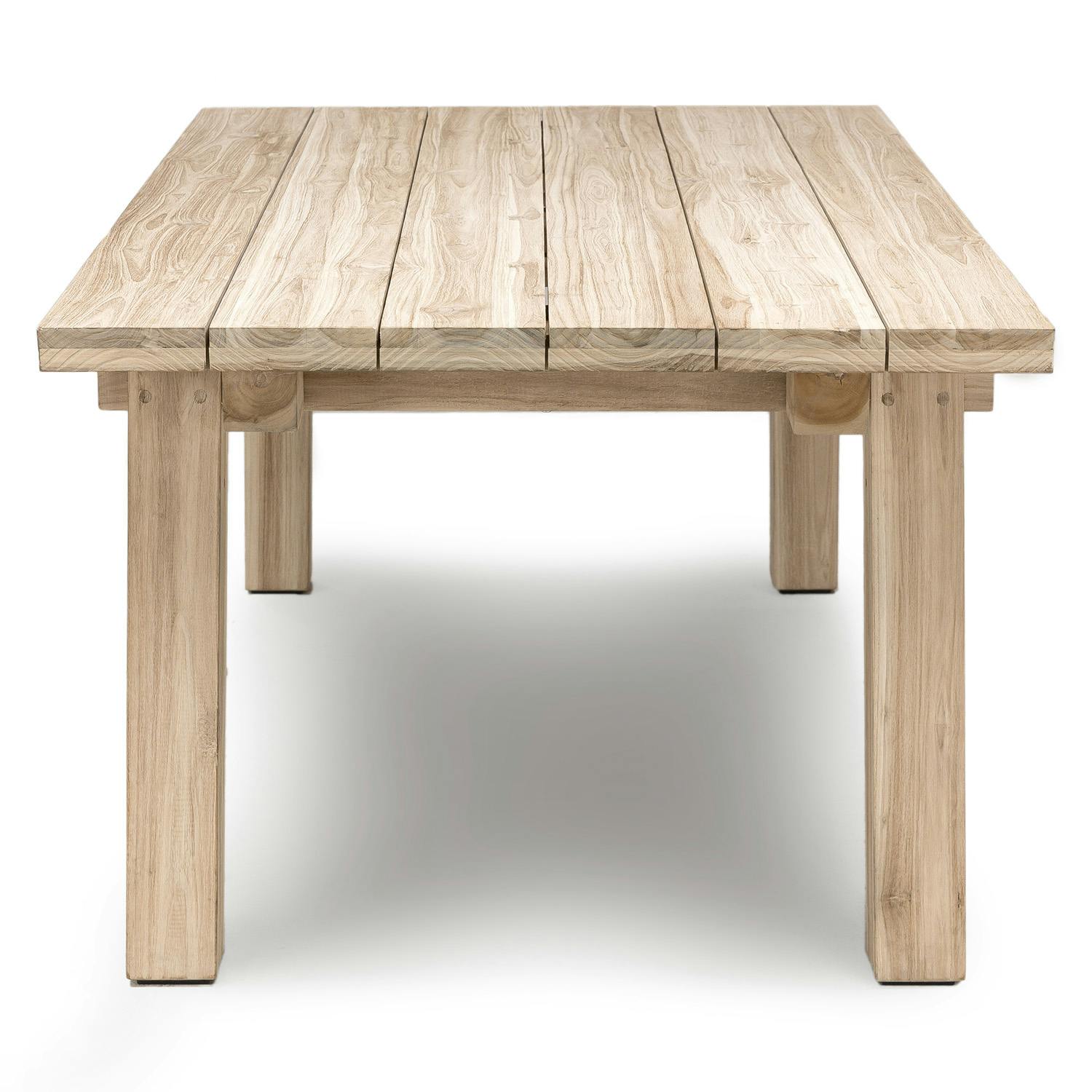 Natural Teak Wood Rectangle 6-Person Outdoor Dining Table | Teaka