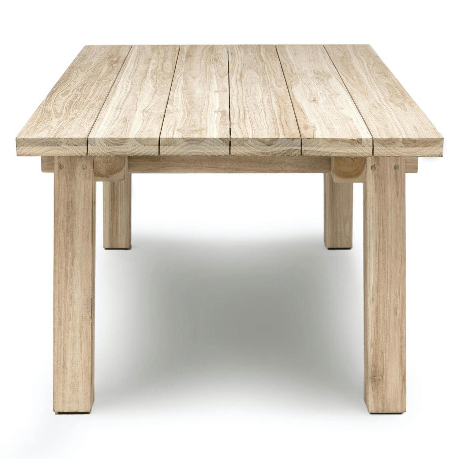 Natural Teak Wood Rectangle 8-Person Outdoor Dining Table | Teaka