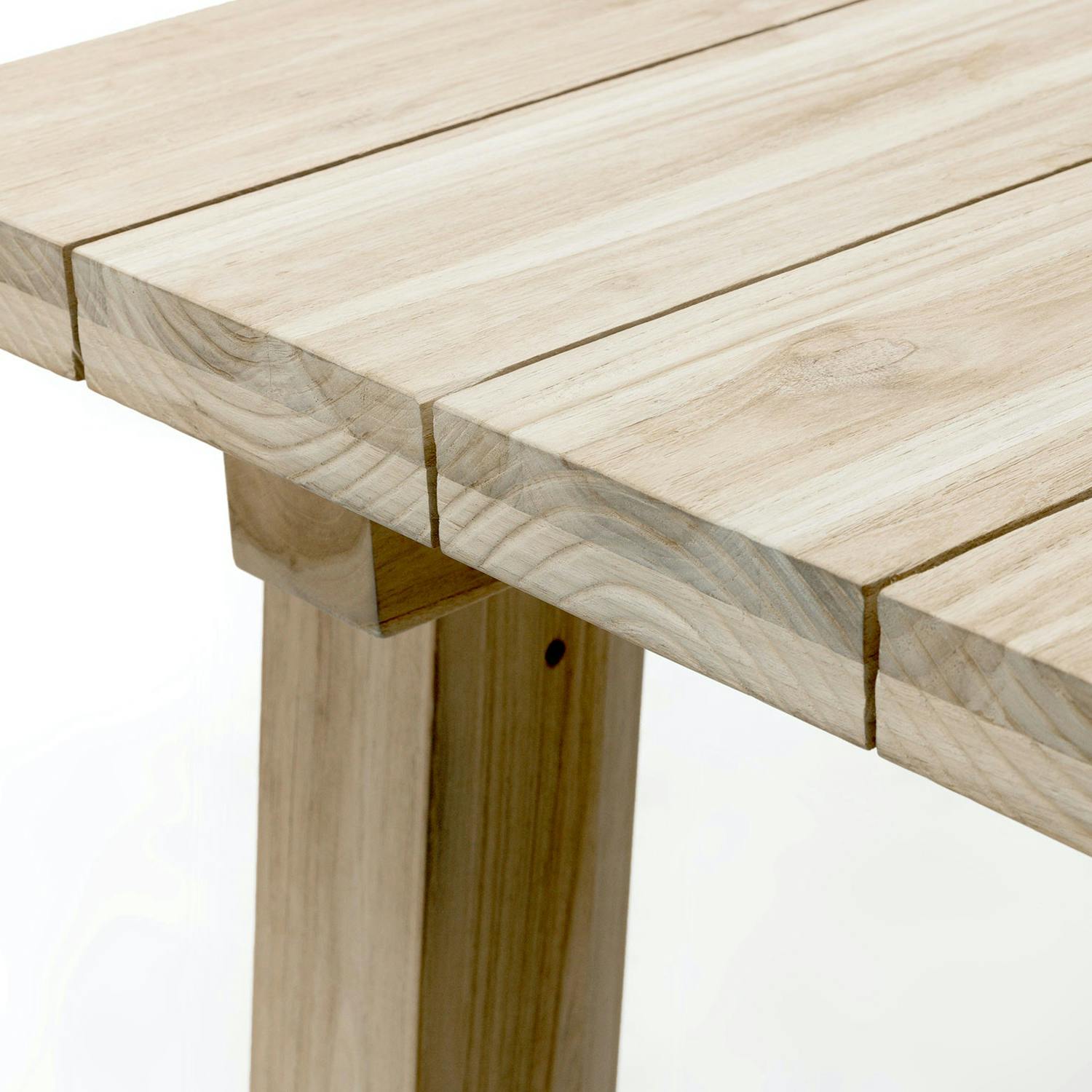 Natural Teak Wood Rectangle 8-Person Outdoor Dining Table | Teaka