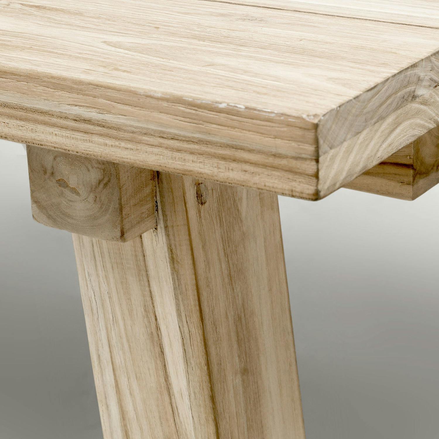 Natural Teak Wood Rectangle 8-Person Outdoor Dining Table | Teaka