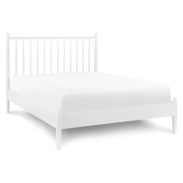 White Full/Double Bed w/ Spindle Headboard | Lenia Collection | Article