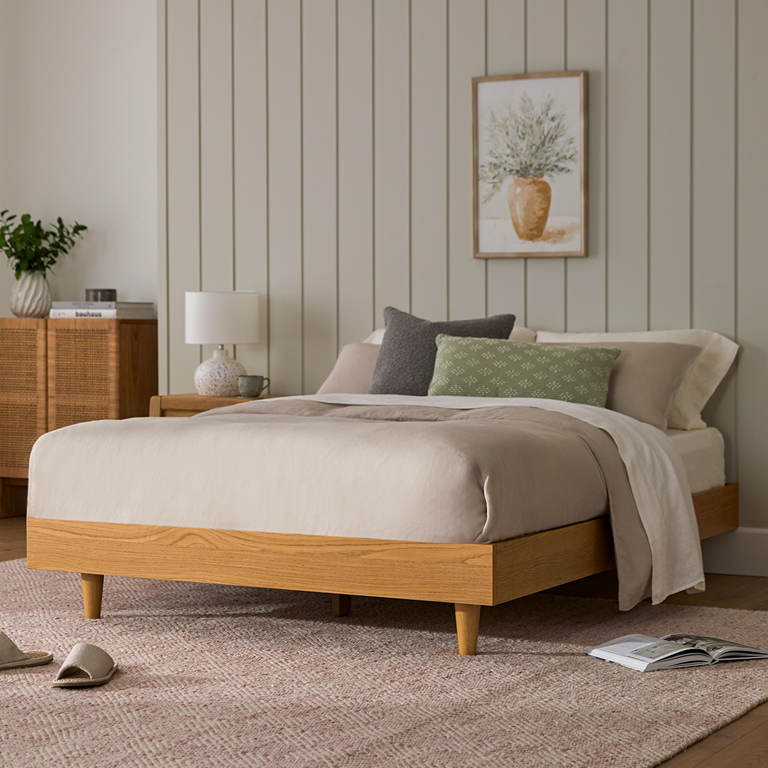 Oak Wood Full/Double-Sized Platform Bed Frame | Basi | Article