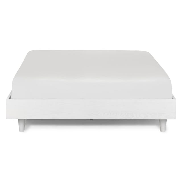 White Ash Wood TwinSized Platform Bed Frame Basi Collection Article