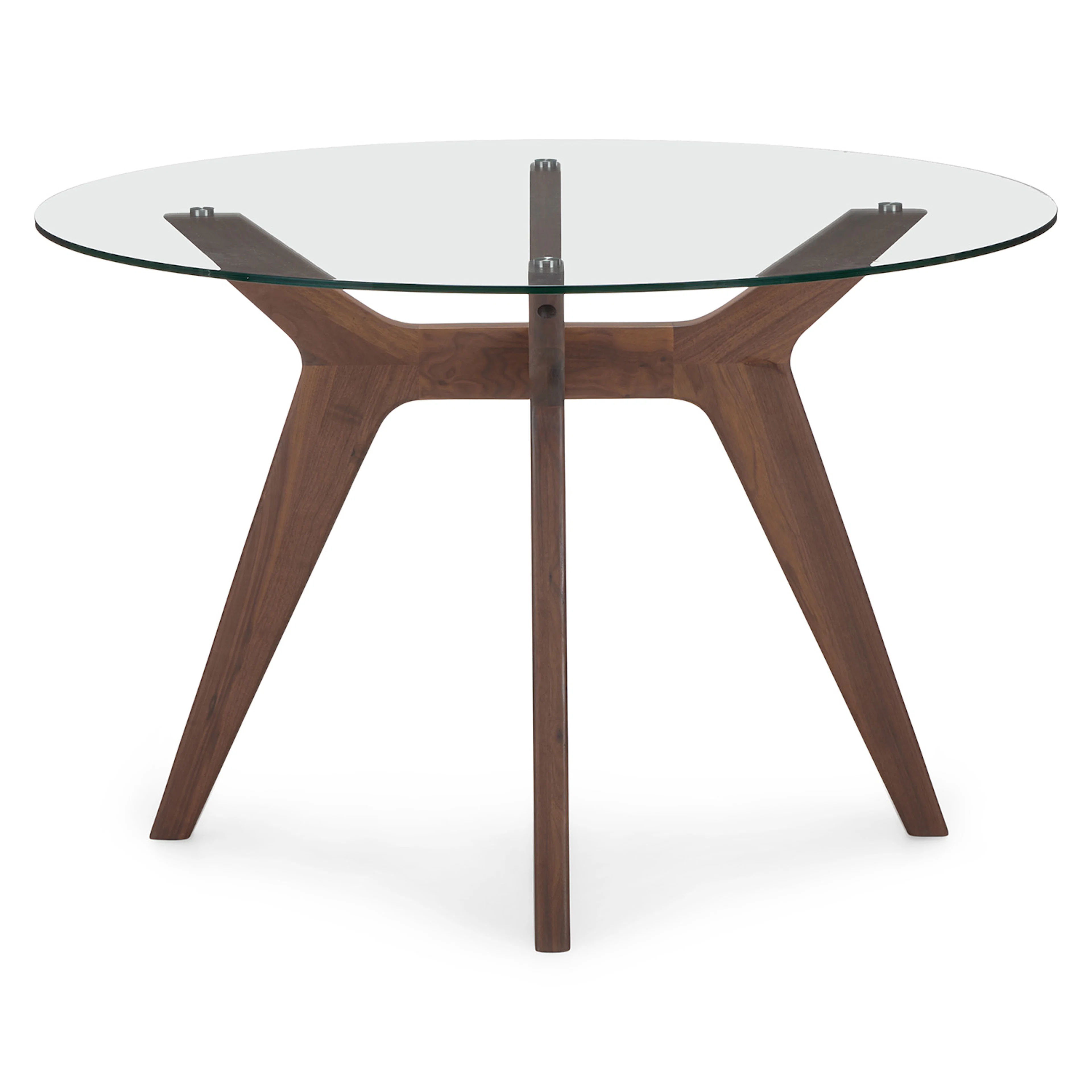 Emmer 47.25" Glass Dining Table - Walnut