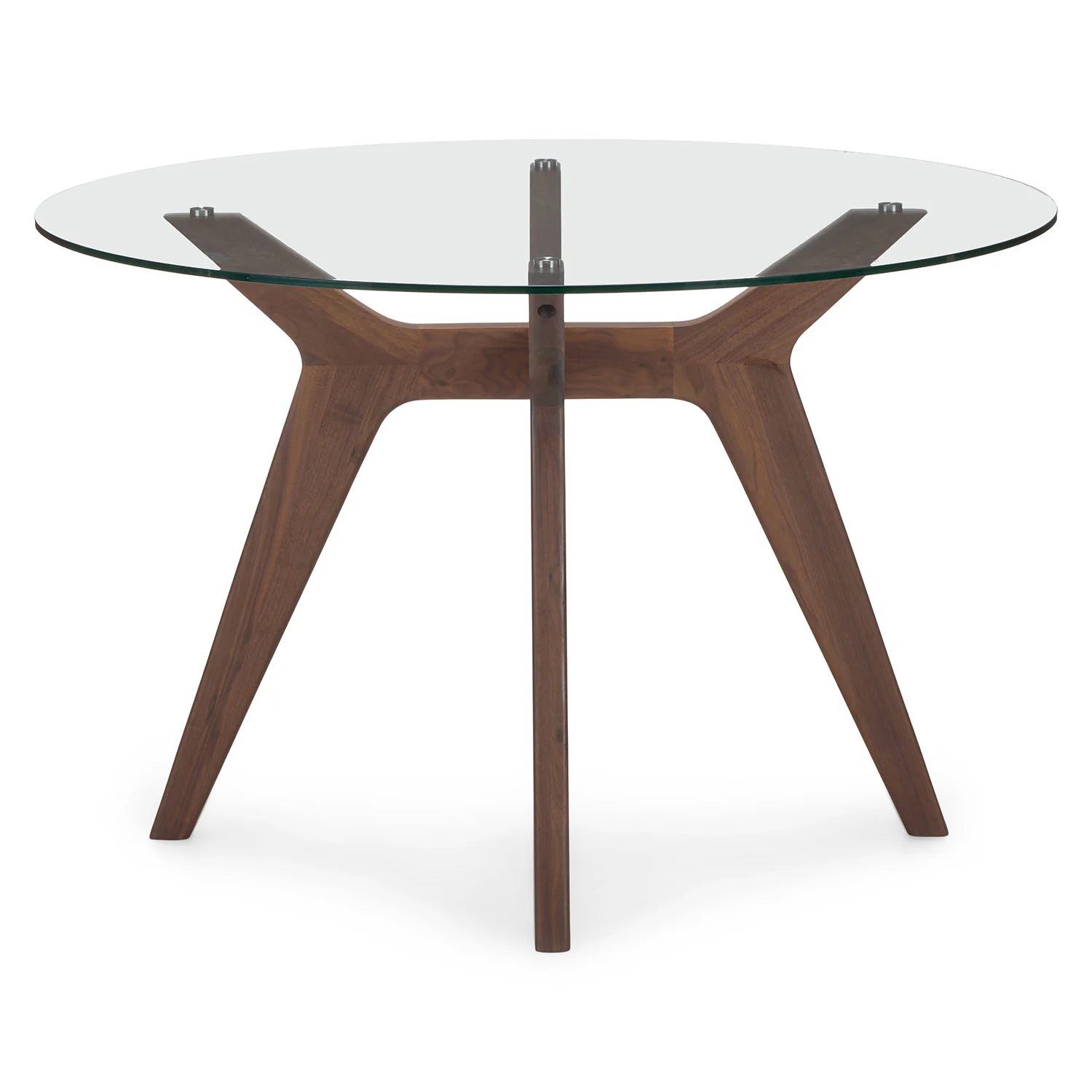 Emmer 47.25" Glass Dining Table - Walnut