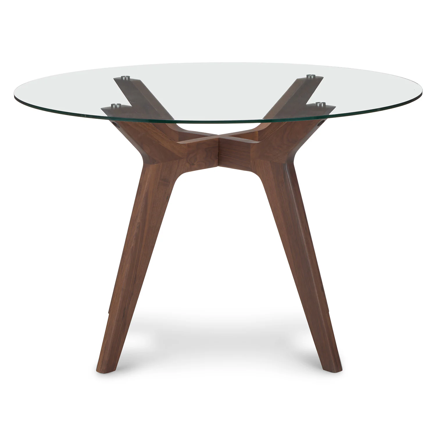 Emmer 47.25" Glass Dining Table - Walnut